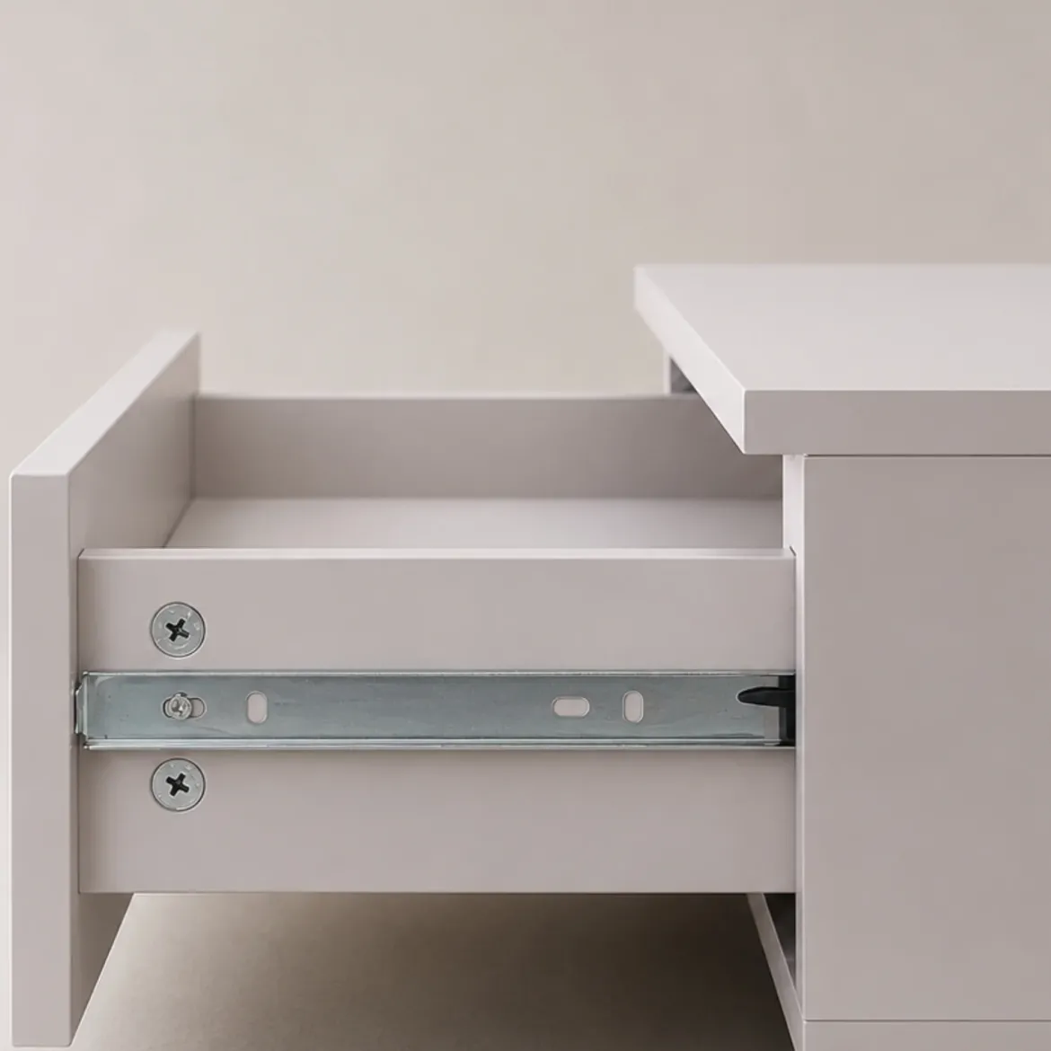Konsola wisząca z 2 szufladami, front ryflowany, 100 x 38 x 17 cm