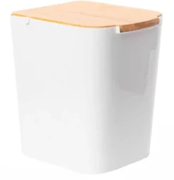 Kosz łazienkowy BAMBOU z bambusową pokrywą, 5L