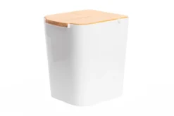 Kosz łazienkowy BAMBOU z bambusową pokrywą, 5L