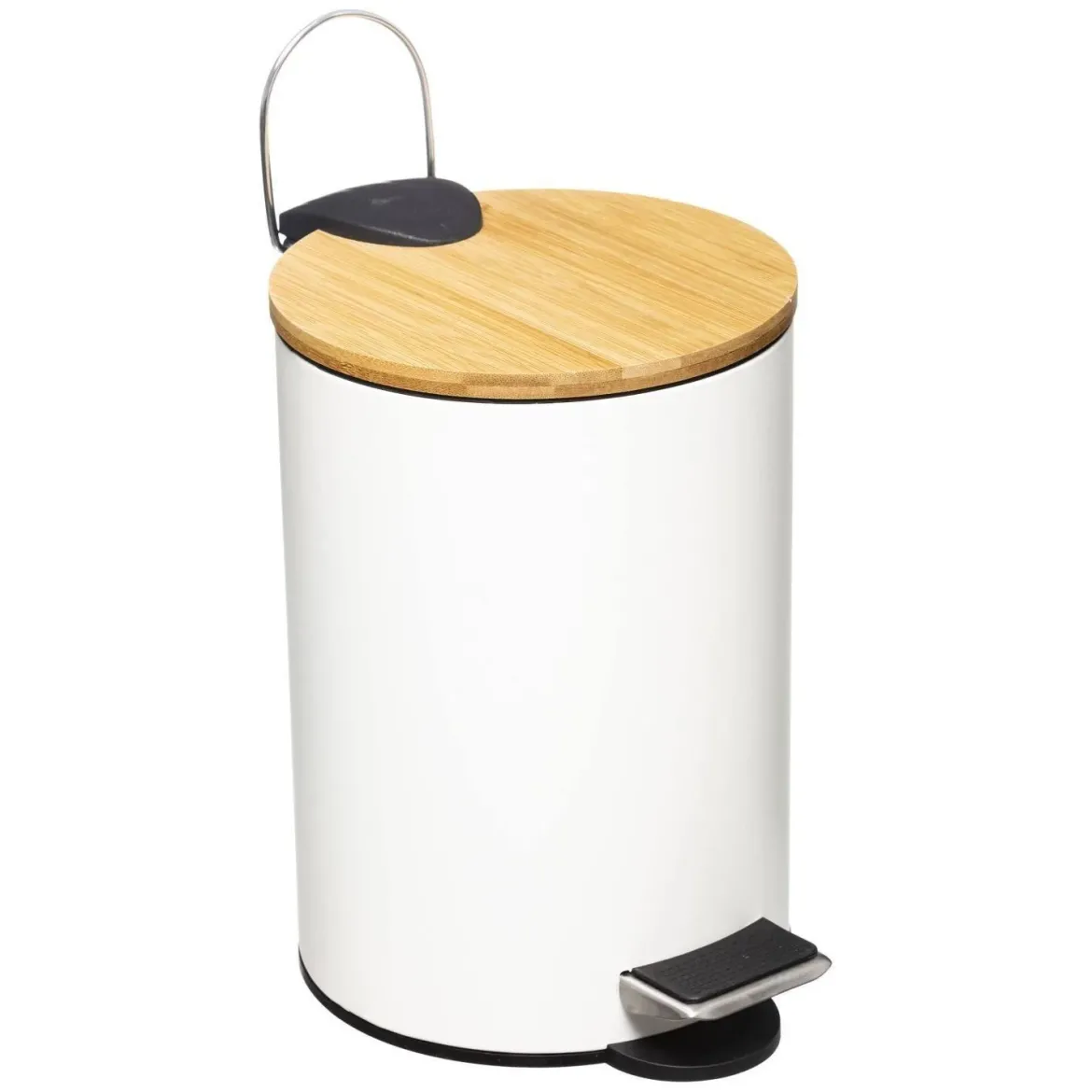 Kosz łazienkowy na śmieci z bambusową pokrywą MODERN, 3 l