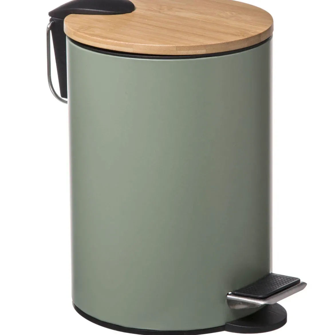 Kosz łazienkowy na śmieci z bambusową pokrywą MODERN, 3 l