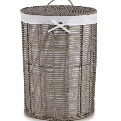 Kosze wiklinowe z materiałową wyściółką RUSTIC, 2 sztuki