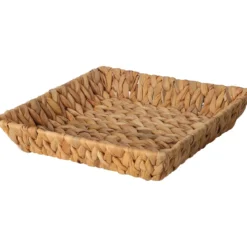 Kosz kwadratowy pleciony z hiacyntu wodnego BRAID, 29 x 29 cm