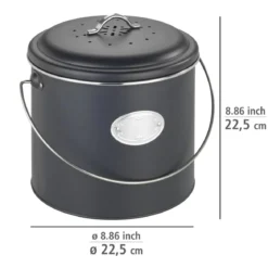 Kosz na kompost, 3 wymienne filtry neutralizujące zapachy, 6 l, Nero, WENKO