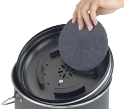 Kosz na kompost, 3 wymienne filtry neutralizujące zapachy, 6 l, Nero, WENKO