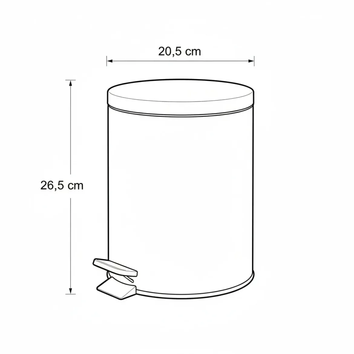 Kosz na śmieci NONI metalowy z pokrywą, 5 l