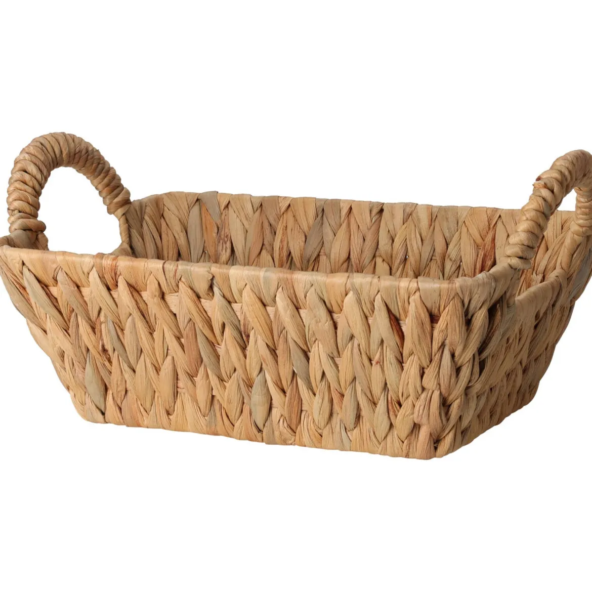 Koszyk na chleb pleciony z hiacyntu wodnego BRAID, z uchwytami, 30 x 25 cm