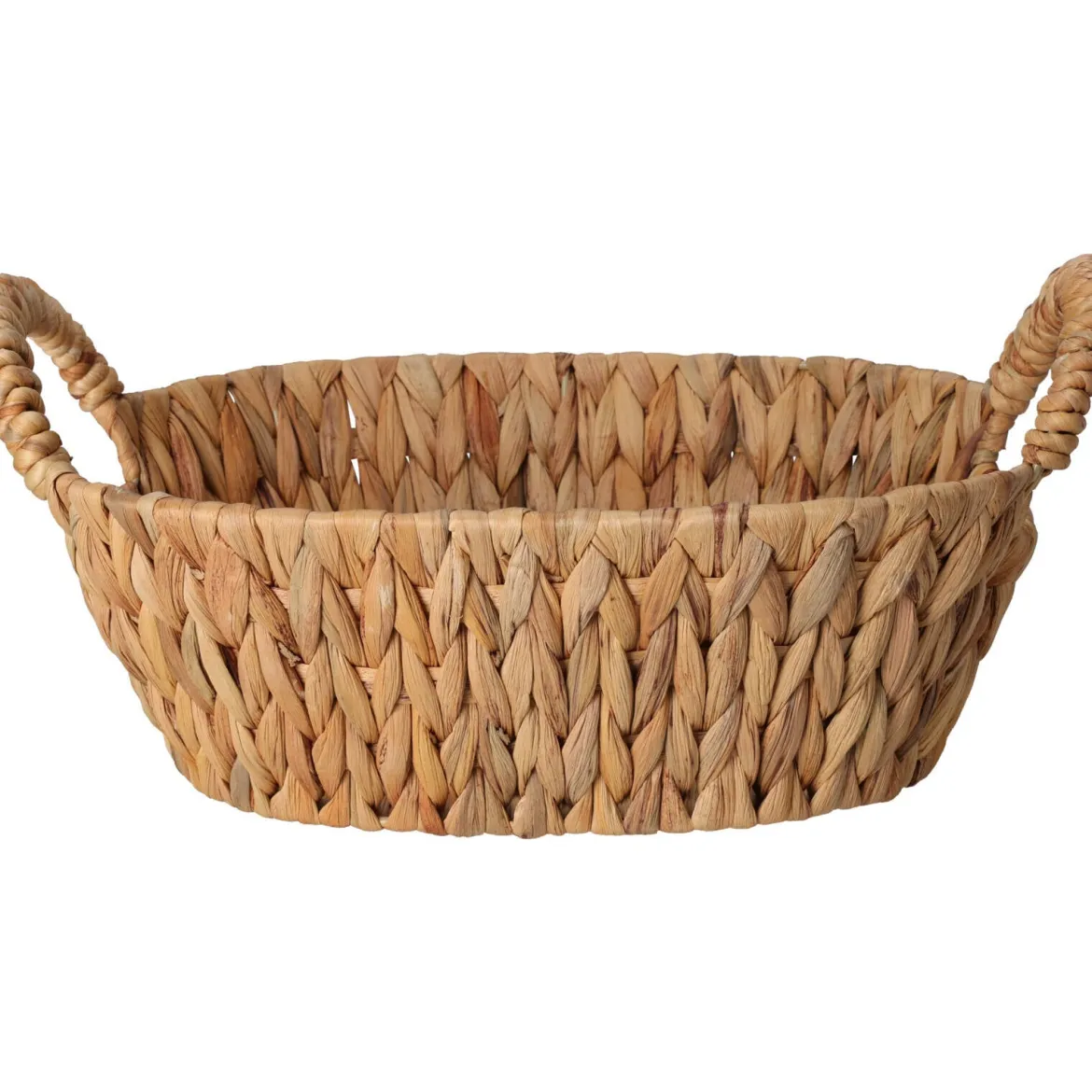 Koszyk na chleb pleciony z hiacyntu wodnego BRAID, z uchwytami, 30 x 25 cm