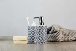 Kubek ceramiczny na szczoteczki z zębów, pojemnik łazienkowy LORCA z motywem greckim - WENKO