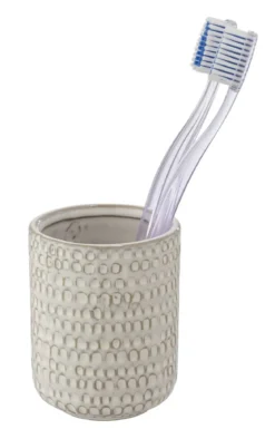 Kubek ceramiczny na szczoteczki do zębów, Pergole Cream, WENKO