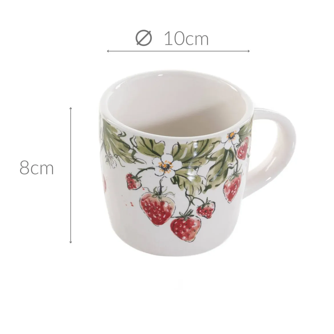 Kubek ceramiczny w truskawki STRAWBERRY, 450 ml