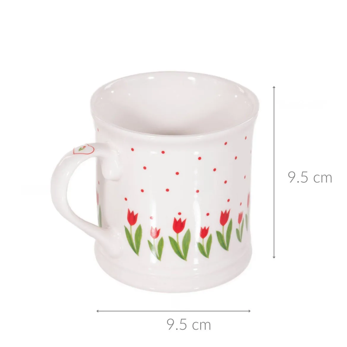 Kubek do kawy i herbaty DANIQUE, wzór w tulipany, 420 ml