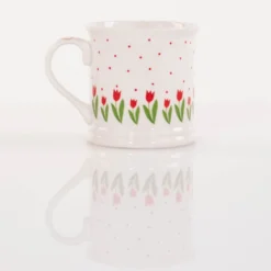 Kubek do kawy i herbaty DANIQUE, wzór w tulipany, 420 ml