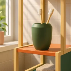 Kubek na szczoteczki do zębów TRIO, Ø 8 cm