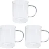 Kubek szklany z dużym uchem VUNI, 3 x 400 ml