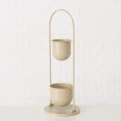 Kwietnik metalowy CAMILIO, beżowy, wys. 75 cm