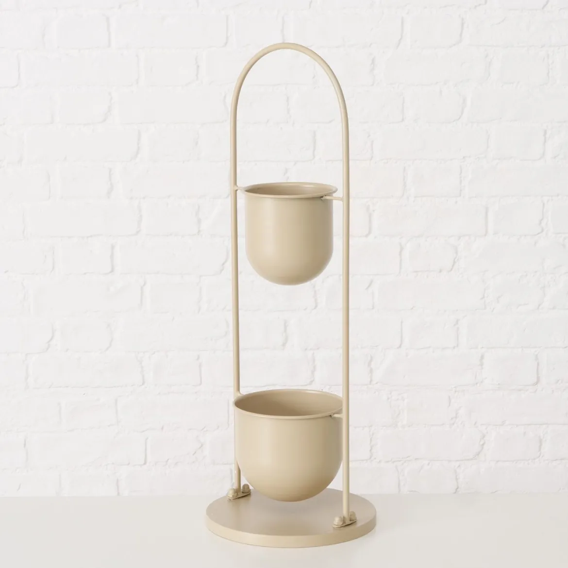 Kwietnik metalowy CAMILIO, beżowy, wys. 75 cm