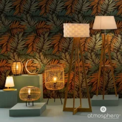 Lampa podłogowa bambusowa, wys. 150 cm