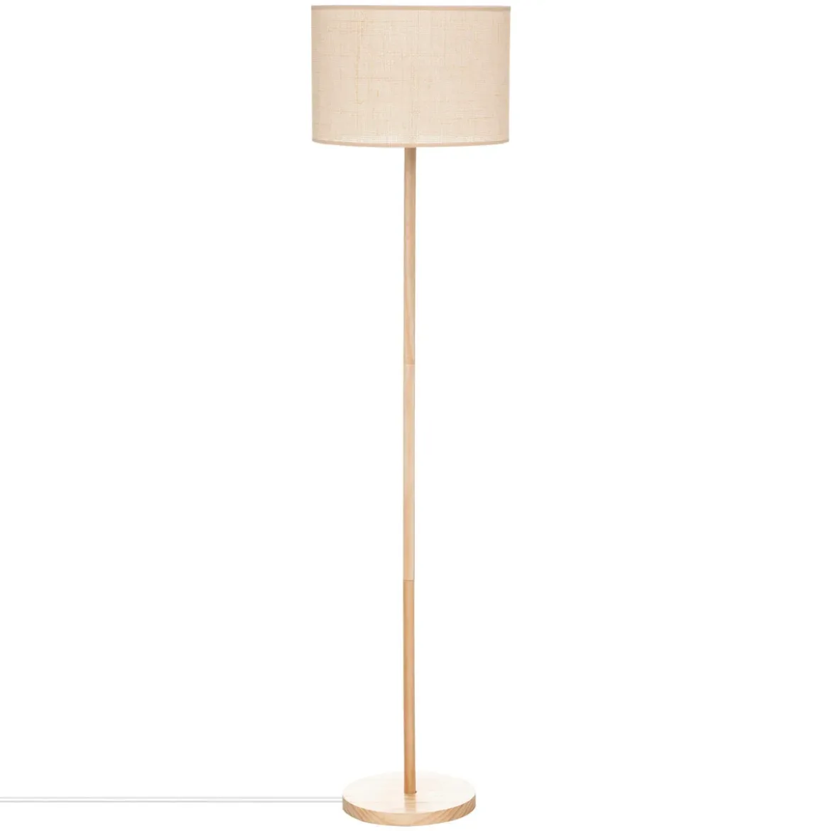 Lampa podłogowa DELLA, drewniana podstawa, 149,5 cm