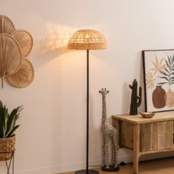 Lampa podłogowa RORY z plecionym abażurem, Ø 40 x 150,5 cm