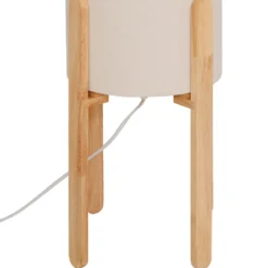 Lampa podłogowa tekstylny klosz RAFA drewniane nogi, Ø 24 x 107 cm