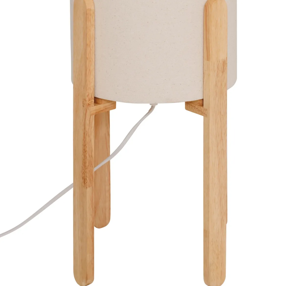 Lampa podłogowa tekstylny klosz RAFA drewniane nogi, Ø 24 x 107 cm