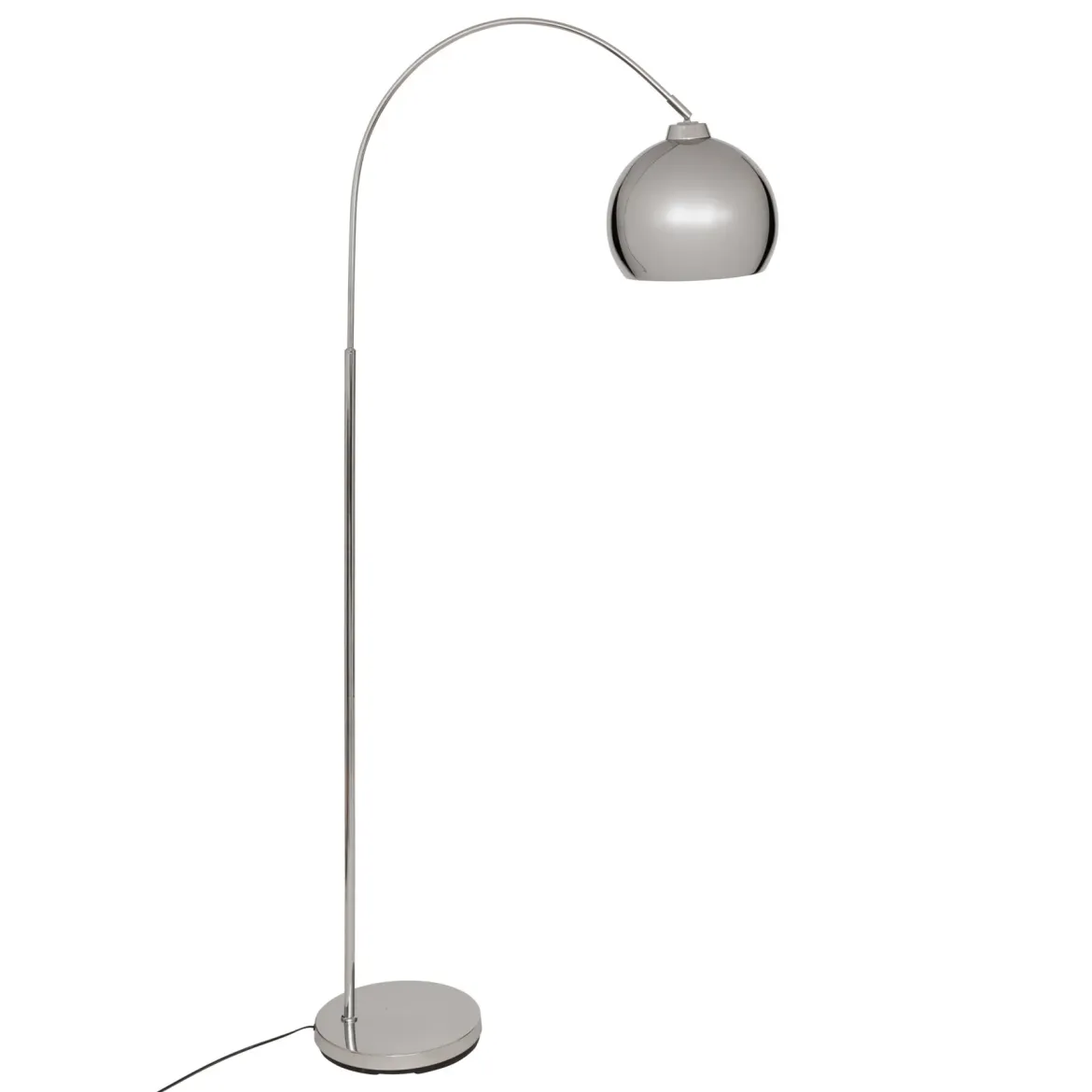 Lampa podłogowa łukowa FLORIS, metalowa, srebrna, 177 cm