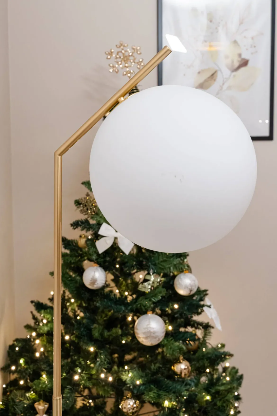 Lampa podłogowa w formie kuli GLAMY, wys. 179 cm