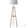 Lampa stojąca do salonu AVAL, klosz z materiału imitującego len, 153 cm