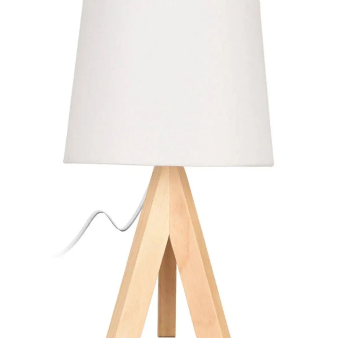 Lampa stojąca na drewnianych nogach, wys. 29 cm