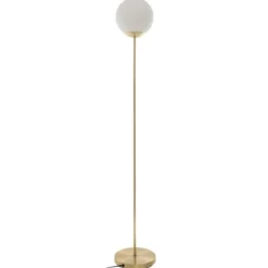 Lampa stojąca z okrągłym kloszem, metalowa, 134 cm