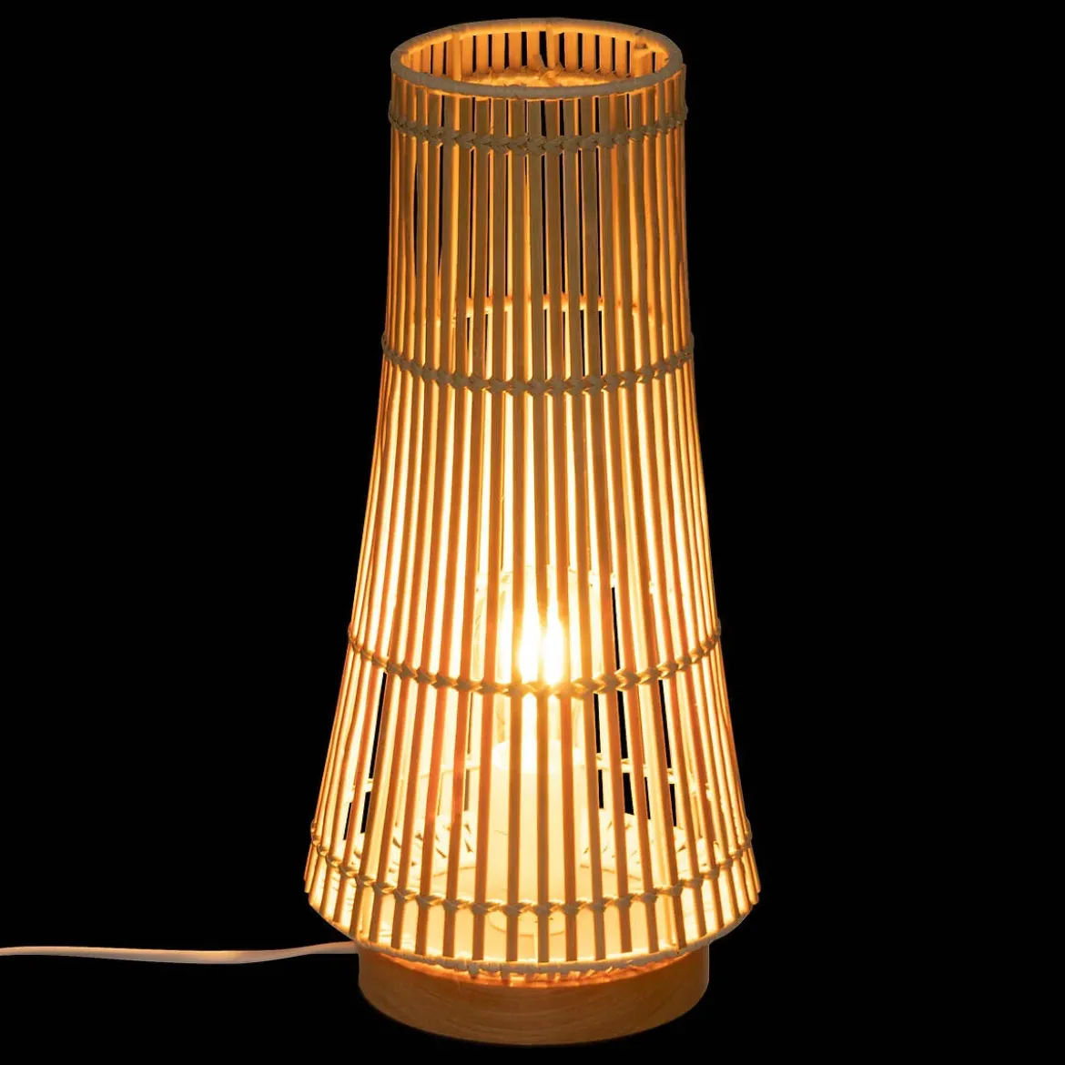 Lampa stołowa bambusowa MAHE, 38 cm