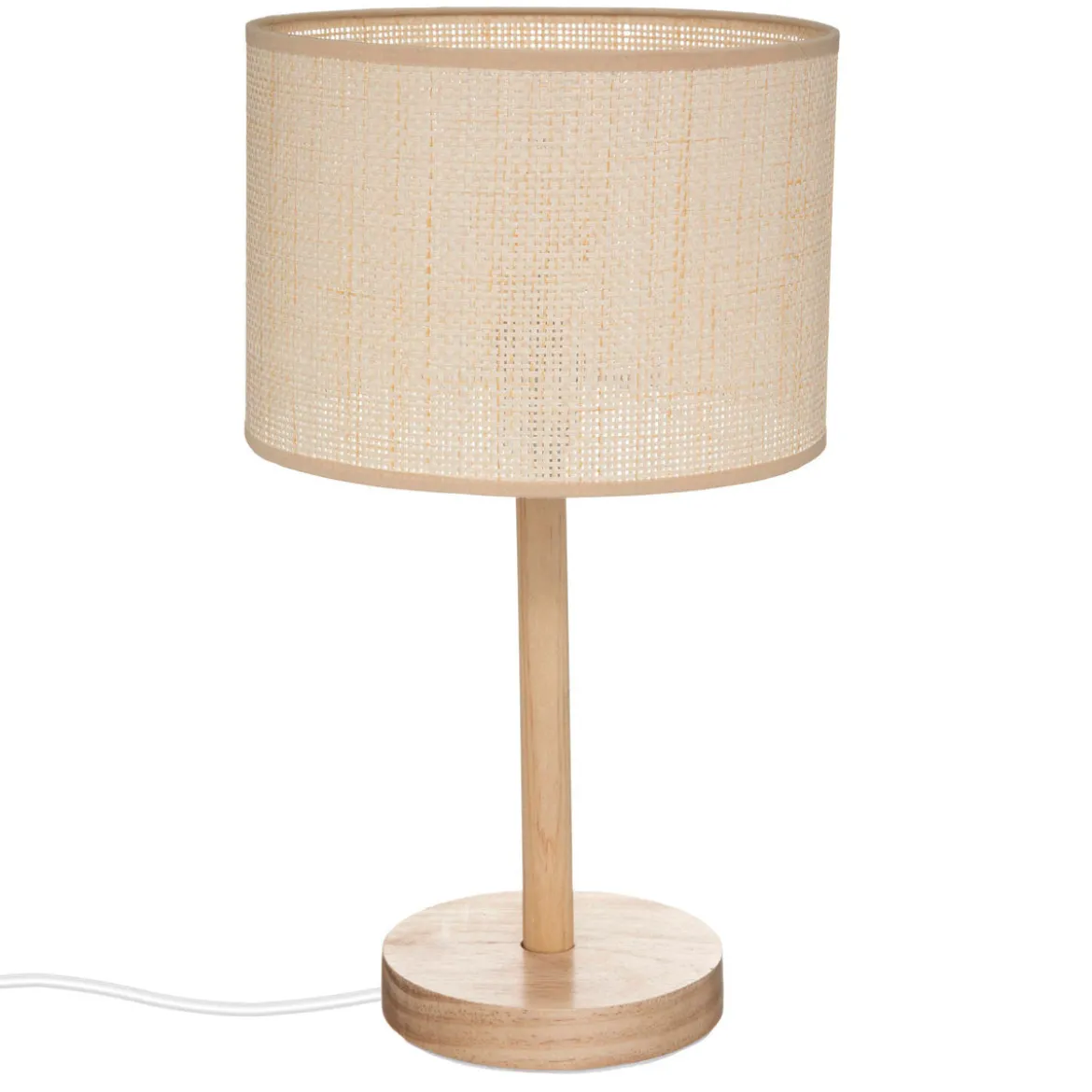 Lampa stołowa DELLA, drewniana podstawa, 42 cm