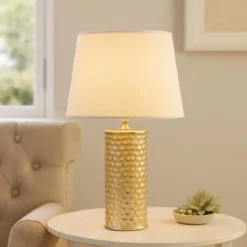 Lampa stołowa GLAM, ceramiczna, złota, Ø 30x47,5 cm