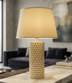 Lampa stołowa GLAM, ceramiczna, złota, Ø 30x47,5 cm