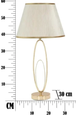Lampa stołowa GLAM FLUSH, metalowa, złota, Ø 30x58 cm
