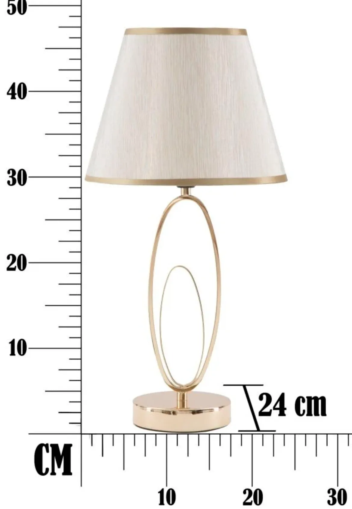Lampa stołowa GLAM FLUSH, metalowa, złota, Ø 24x47 cm