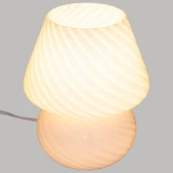 Lampa stołowa grzybek CARA, szklana, Ø 15 cm