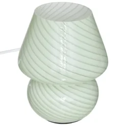 Lampa stołowa grzybek CARA, szklana, Ø 15 cm