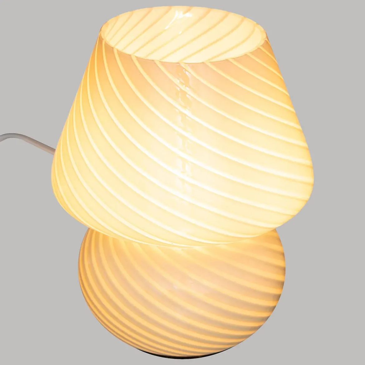 Lampa stołowa grzybek CARA, szklana, Ø 15 cm
