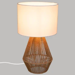 Lampa stołowa LILA, podstawa z plecionki, 40 cm