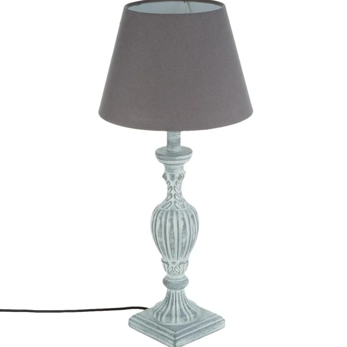 Lampa stołowa PATINE GRIS z abażurem, 56 cm