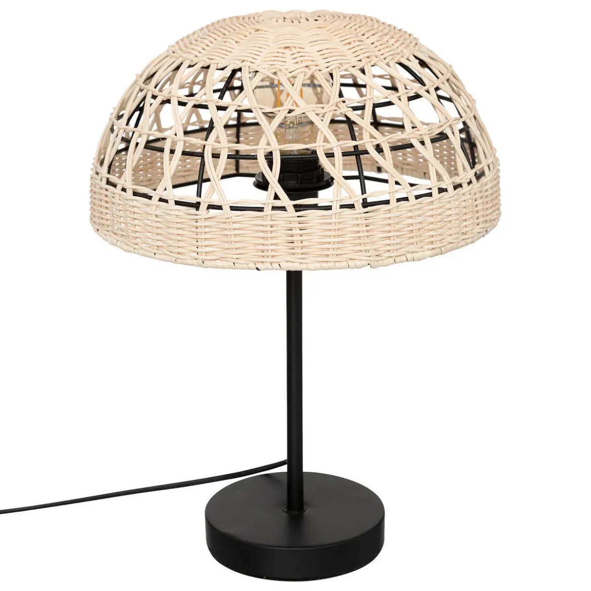 Lampa stołowa RORY, pleciony klosz, wys. 41, 5 cm