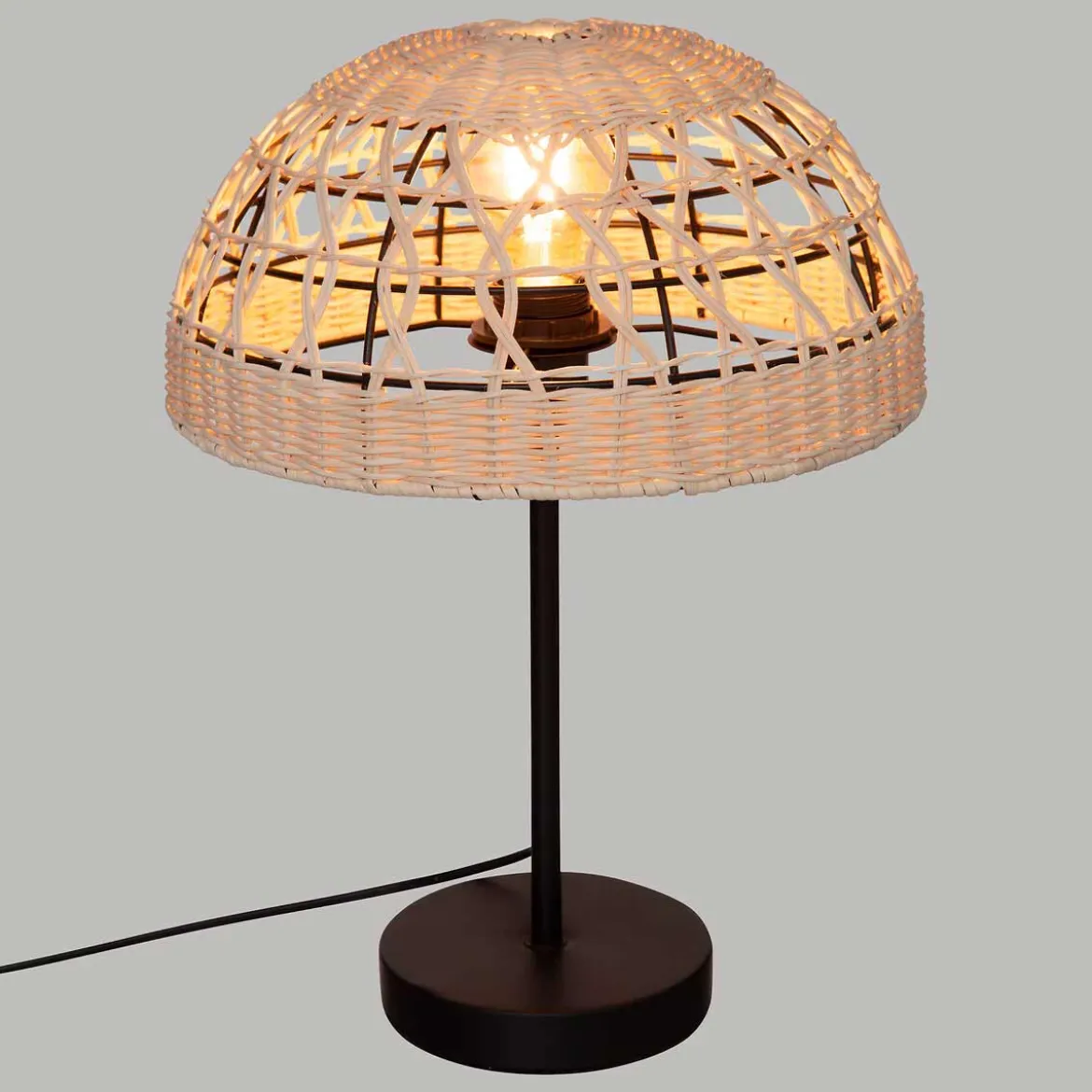 Lampa stołowa RORY, pleciony klosz, wys. 41, 5 cm