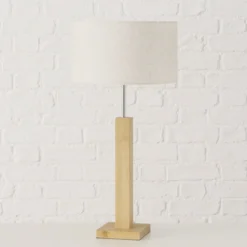 Lampa stołowa z bambusową bazą BENITO, 57 cm