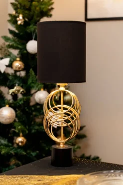 Lampa stołowa ze złotym zdobieniem CIRCLY