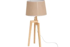 Lampa stołowa z lnianym abażurem, 66 cm