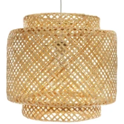 Lampa wisząca LIBY z ażurowym kloszem z bambusa, Ø 40 cm