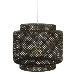 Lampa wisząca LIBY z ażurowym kloszem z bambusa, Ø 40 cm