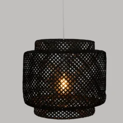 Lampa wisząca LIBY z ażurowym kloszem z bambusa, Ø 40 cm